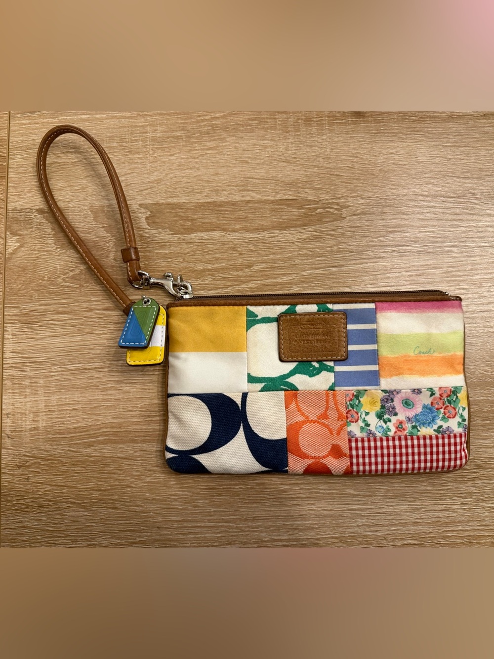 Vintage Coach Patchwork Wristlet / Clutch